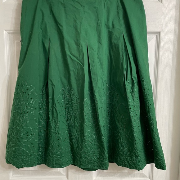 Talbots Green A-Line Skirt with Embroidery - Picture 2 of 10